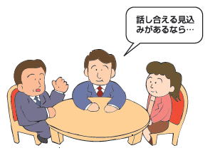 労働委員会が組合と会社の間に入り、調整を図っています。