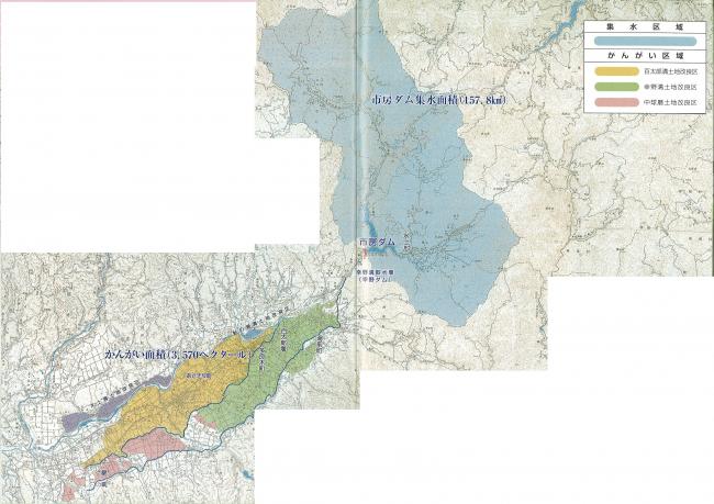 市房ダムの位置図の画像
