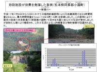 砂防えん堤が効果を表した写真（新湯川）