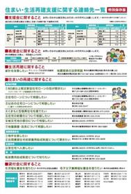 裏面「住まい・生活再建支援に関する連絡先一覧」