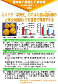 カンキツ「不知火」のこはん症は夏秋期の土壌水分維持と9月施肥で軽減できる