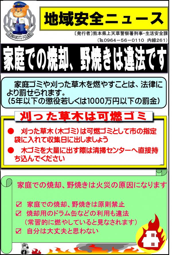 家庭での焼却、野焼きに関する画像