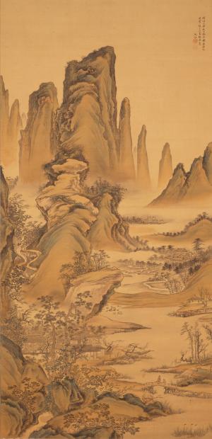 梶山九江《山水図》