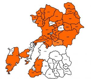熊本県アライグマ分布図
