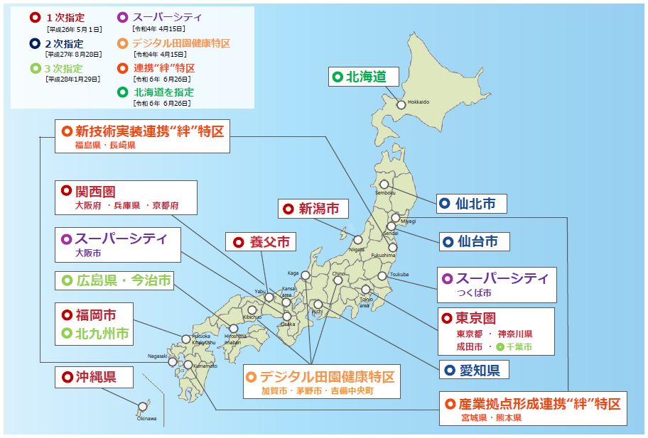 国家戦略特区の指定区域の画像
