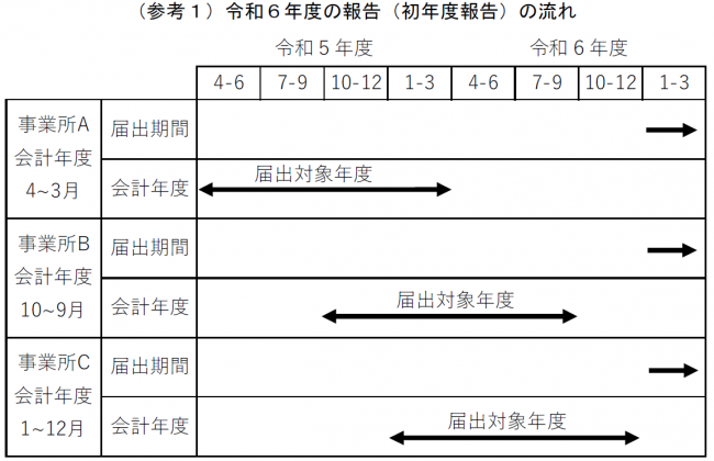 （参考1）令和6年度の報告（初年度報告）の流れ