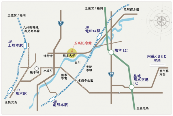 熊本大学五高記念館地図