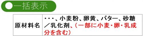 アレルギー（一括表示）