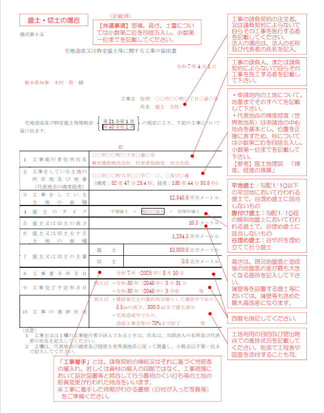 届出様式記載例