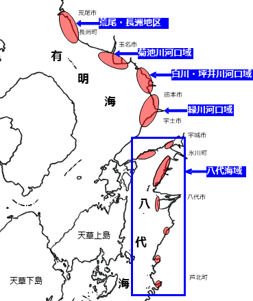 あさりの主要な産地図