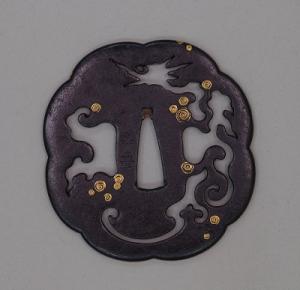 雨龍透金渦象嵌鐔