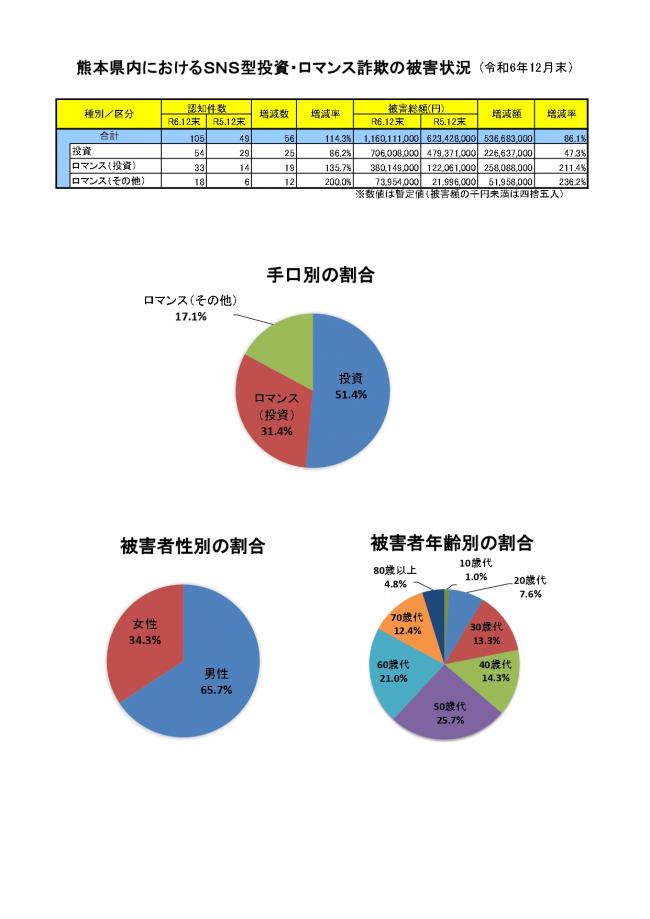 「SNS型投資・ロマンス詐欺」発生状況（12月末）