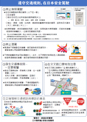 遵守交通規則，在日本安全駕駛