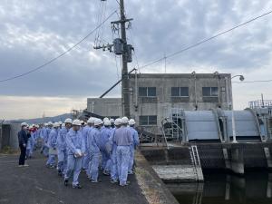 海路口排水機場の見学状況